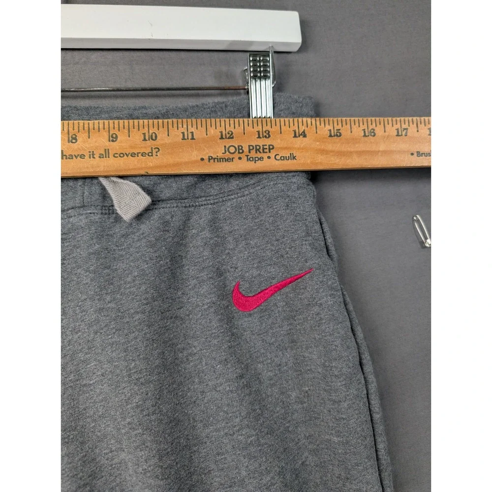 Nike Women's Dri-Fit Just Do It Crop Sweatpants Gray Pink Small